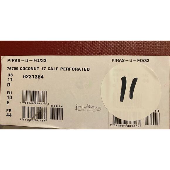 Bally Perforated Men's Calf Leather Driver Loafers Coconut 11 D US 6231354 NIB - Picture 10 of 10